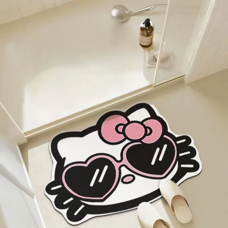 New Sanrio Hello Kitty Carpet Cartoon Home Decoration High-looking Bathroom Non-slip Absorbent Mat Living Room Decoration Gift