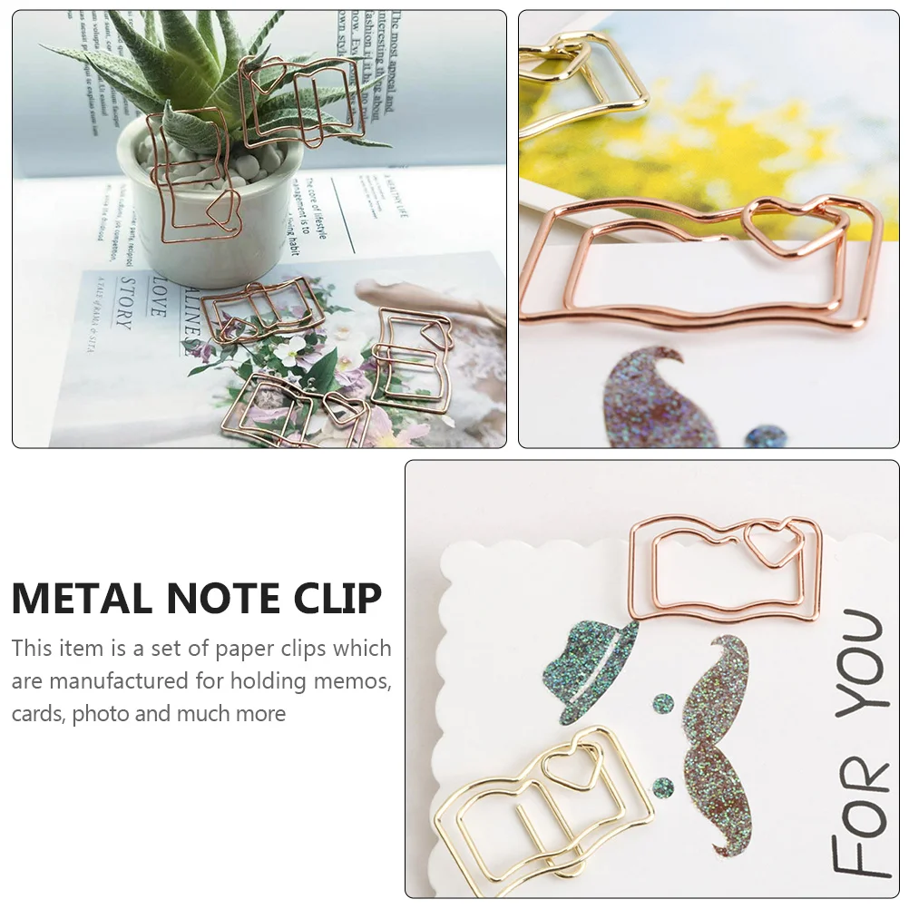

20pcs Bookmarks Clips Stainless Steel Book Shape Paper Memo Office Supplies Gifts Wedding Decor Stationery Accessories