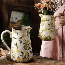 Vintage Ceramic Vase Living Room Flower Arrangement Creative Home Decoration Art Pottery Pots Tabletop Decorations Flower Vases