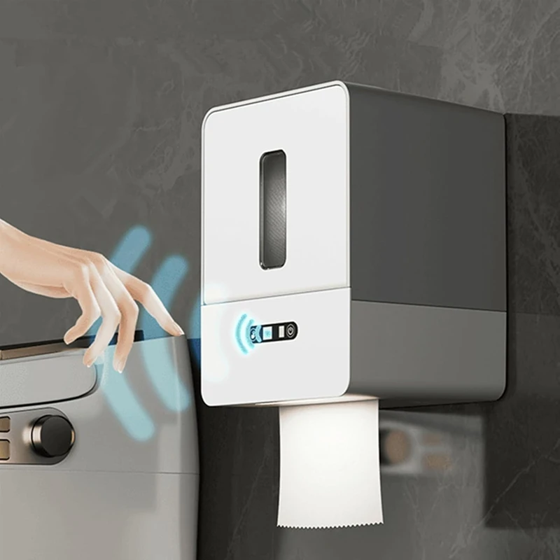 AT19-Smart Touchless Toilet Paper Dispenser,Electronic Senor Paper Towel Dispenser, With Night Light,USB Charging