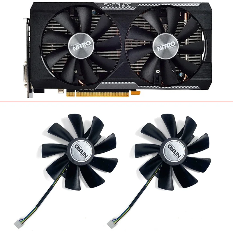 Refrigeración 100mm GAA8B2U/GAA8S2U 4pin DC 12V 0.45A R9 380X GPU enfriador para Sapphire R9 380 380X 2G/4G D5 ventiladores de tarjeta de vídeo