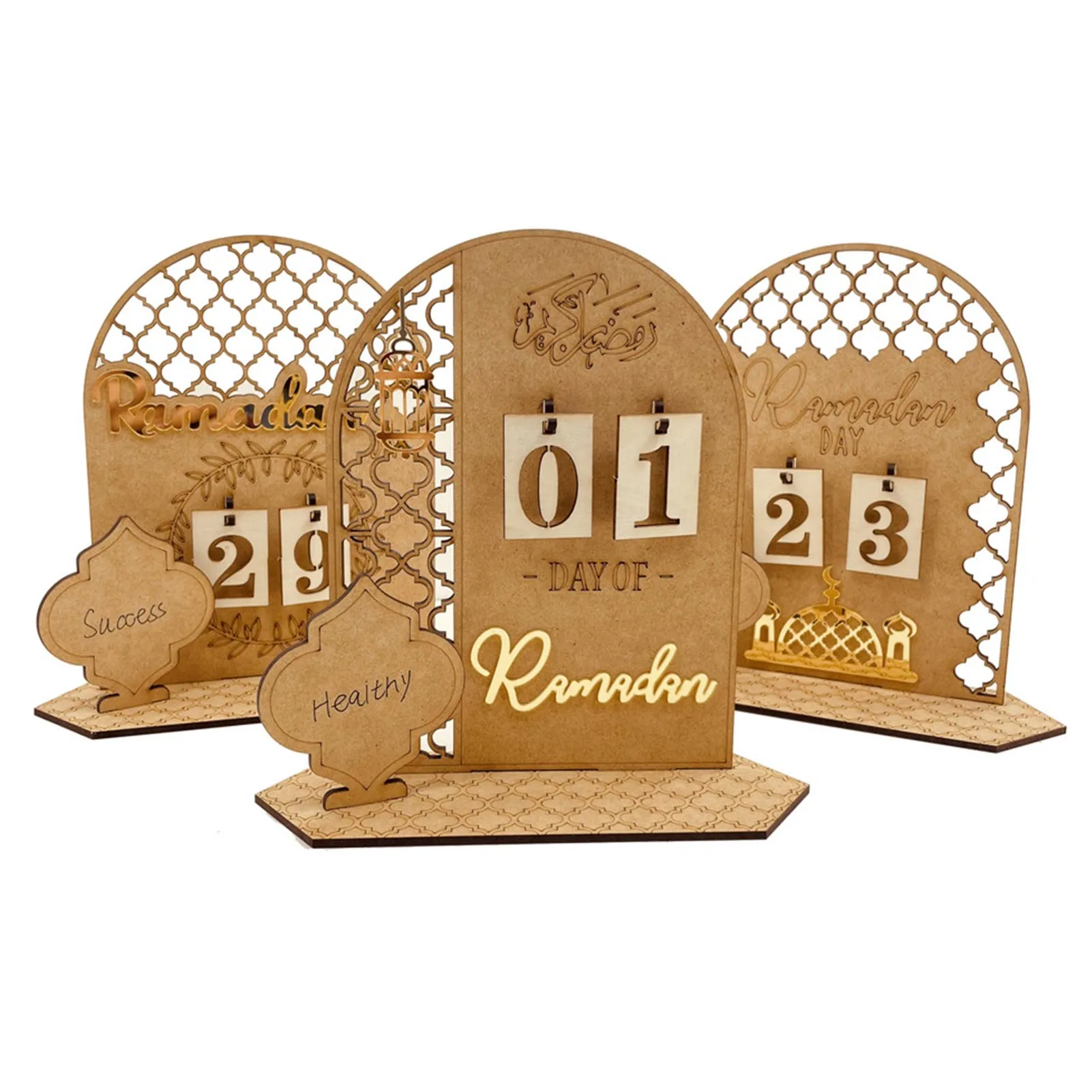 Ramadan Countdown Calendar DIY Eid Mubarak Ornament Wooden Ramadan Calendar Home Party Decoration Craft Ornament