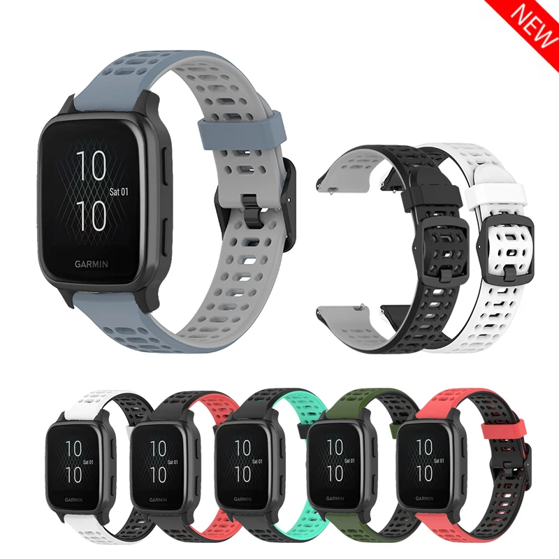 20mm Sweatproof Breathable Silicone Strap For Garmin Venu Sq 2 / Venu2 plus / Garmin / Amazfit / Samsung / Huawei Watch