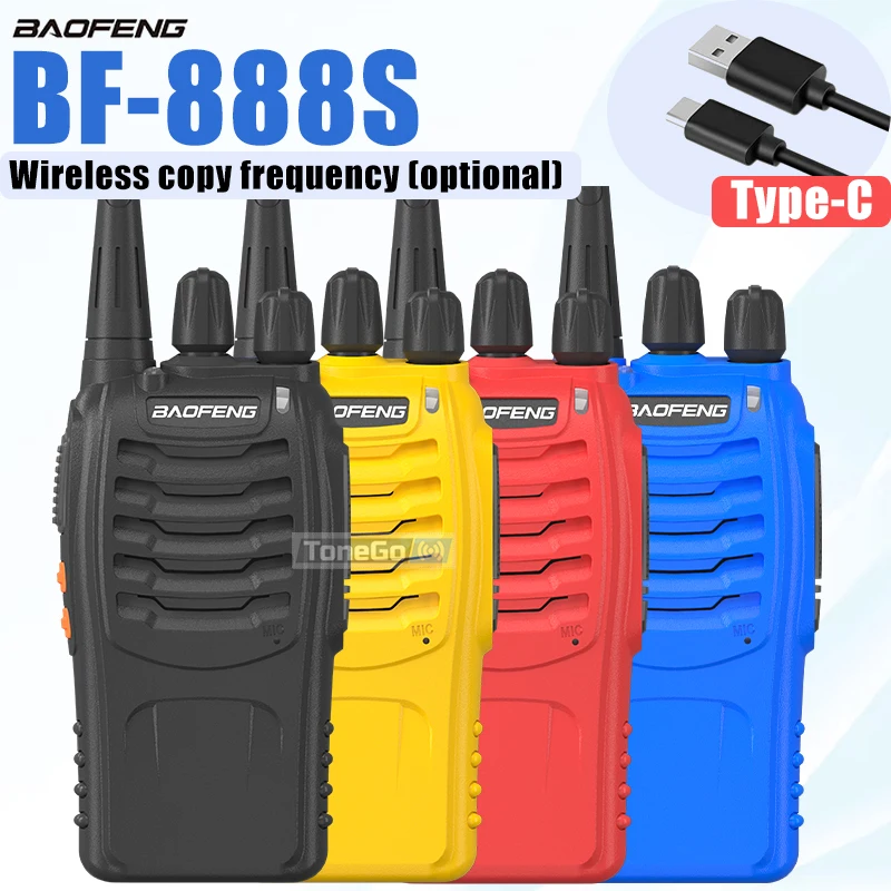 1/2/4x Baofeng BF-888S جهاز اتصال لاسلكي Type-C شحن UHF 5 كجم طويل المدى BF-8888 Pro 16CH أزرق أصفر لحم الخنزير اتجاهين راديو للصيد