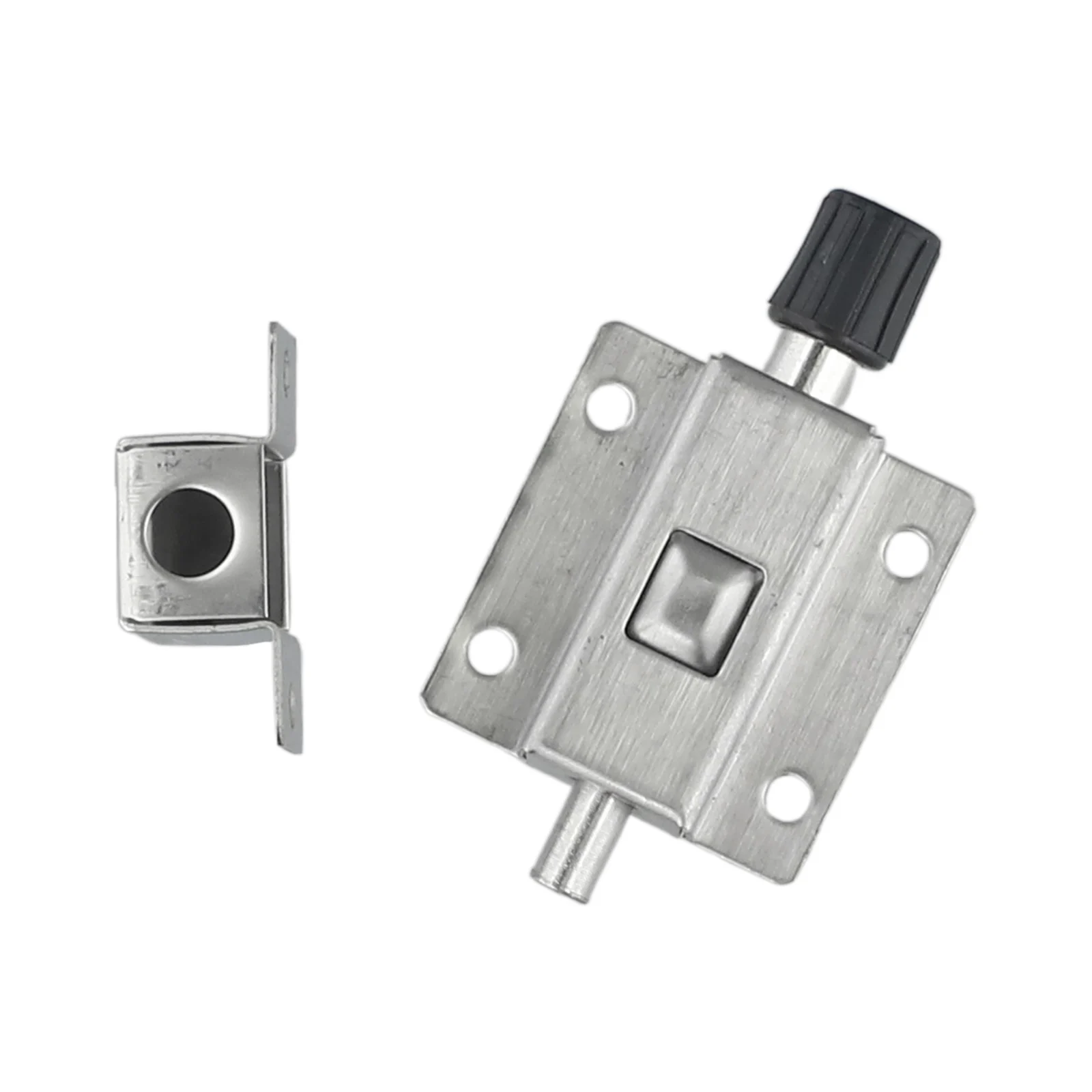 1 Pcs Self-elastic Latch Stainless Steel Silver Doors Latch Sliding Locks Bolt Automatic Spring Latch With Screws