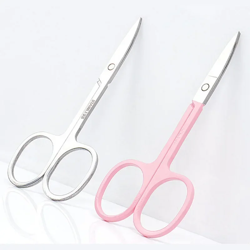Small Nail Tools 1 Pc Eyebrow Trimming Scissors Stainless Steel Manicure Facial Nose Hair Scissors Women Makeup Beauty Tool