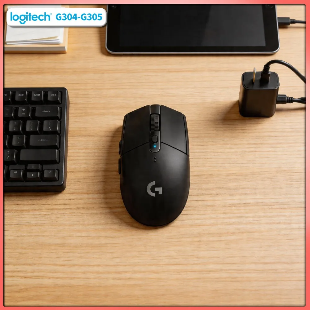 Logitech G305 LIGHTSPEED Gaming Mouse, 12000 DPI HERO, 6 Custom Buttons, 250h Battery, PC Mac Gaming Tool Accessory