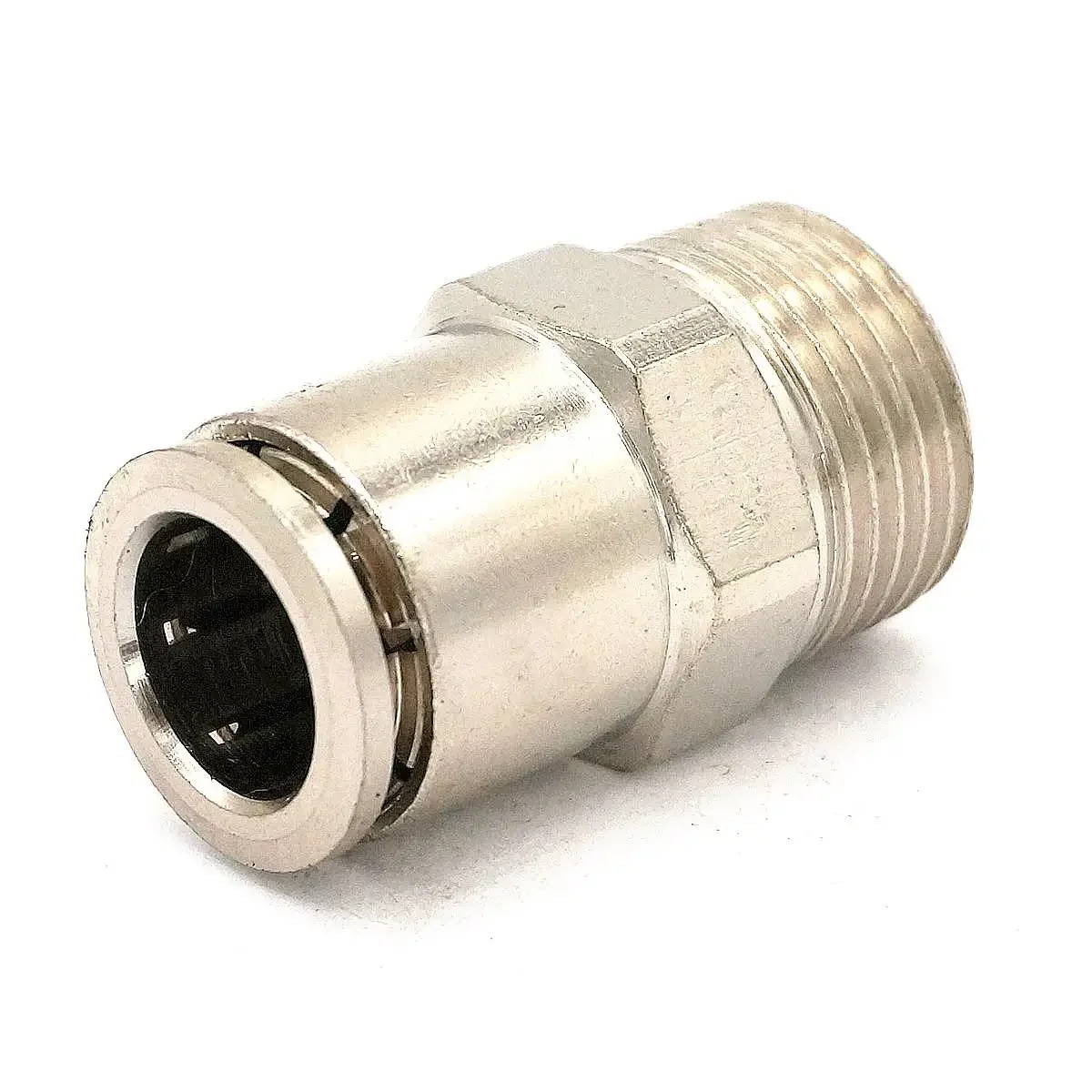 

M5 1/8" 1/4" 3/8" 1/2" BSP Male to Fit Tube O/D 4/6/8/10/12/14mm Pneumatic Nickel Brass Push In Connector Quick Fitting