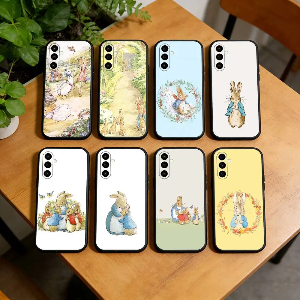 Peter Rabbit Phone Case For Samsung Galaxy A73,A72,A71,A70,A53,A52,A51,Soft Silicone Black Cover
