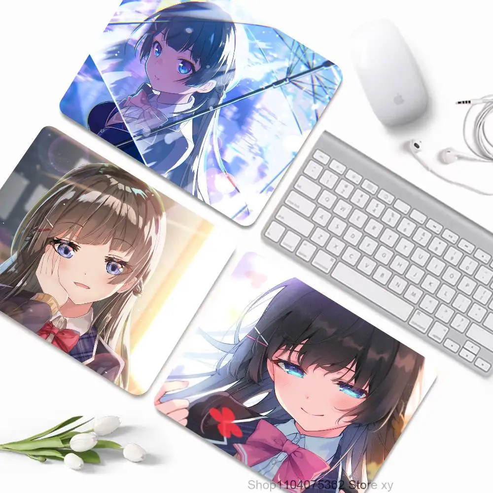Anime Virtual Idol Tsukino Mito Mousepad Small LockEdge Mouse Pad For Gamers Computer Desk Pad Rectangular Anti-slip Rubber