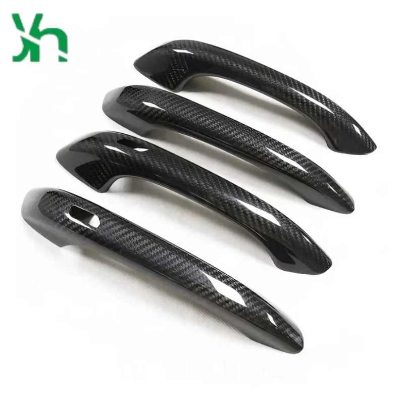 غطاء مقبض الباب الجانبي من ألياف الكربون بالكامل لغطاء الكسوة الخارجي Porsche CAYENNE MACAN #5