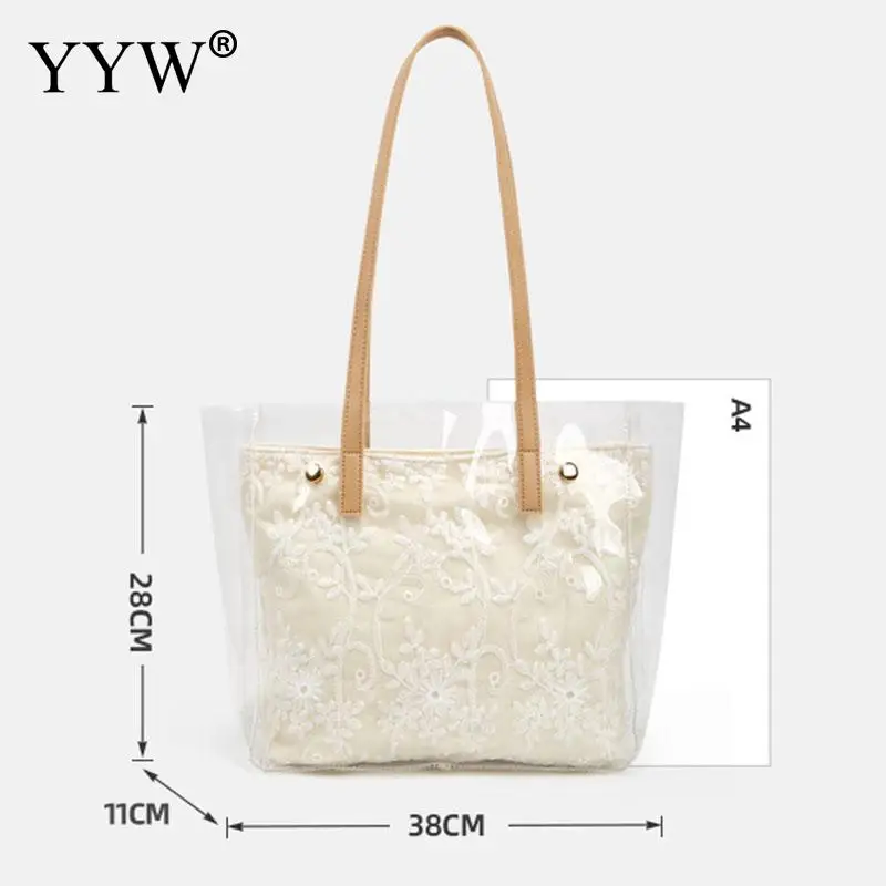 Large Capacity Shoulder Bags Pvc Waterproof Bag For Women Fashion Female Handbag 2023 High Quality Big Shopping Bag Bolso Mujer