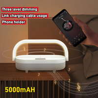 Bedroom Bedside Table Touch Light, 4-in-1 Table Lamp With Wireless Charger, Bluetooth Speaker, Dimmable Charging Birthday Gift