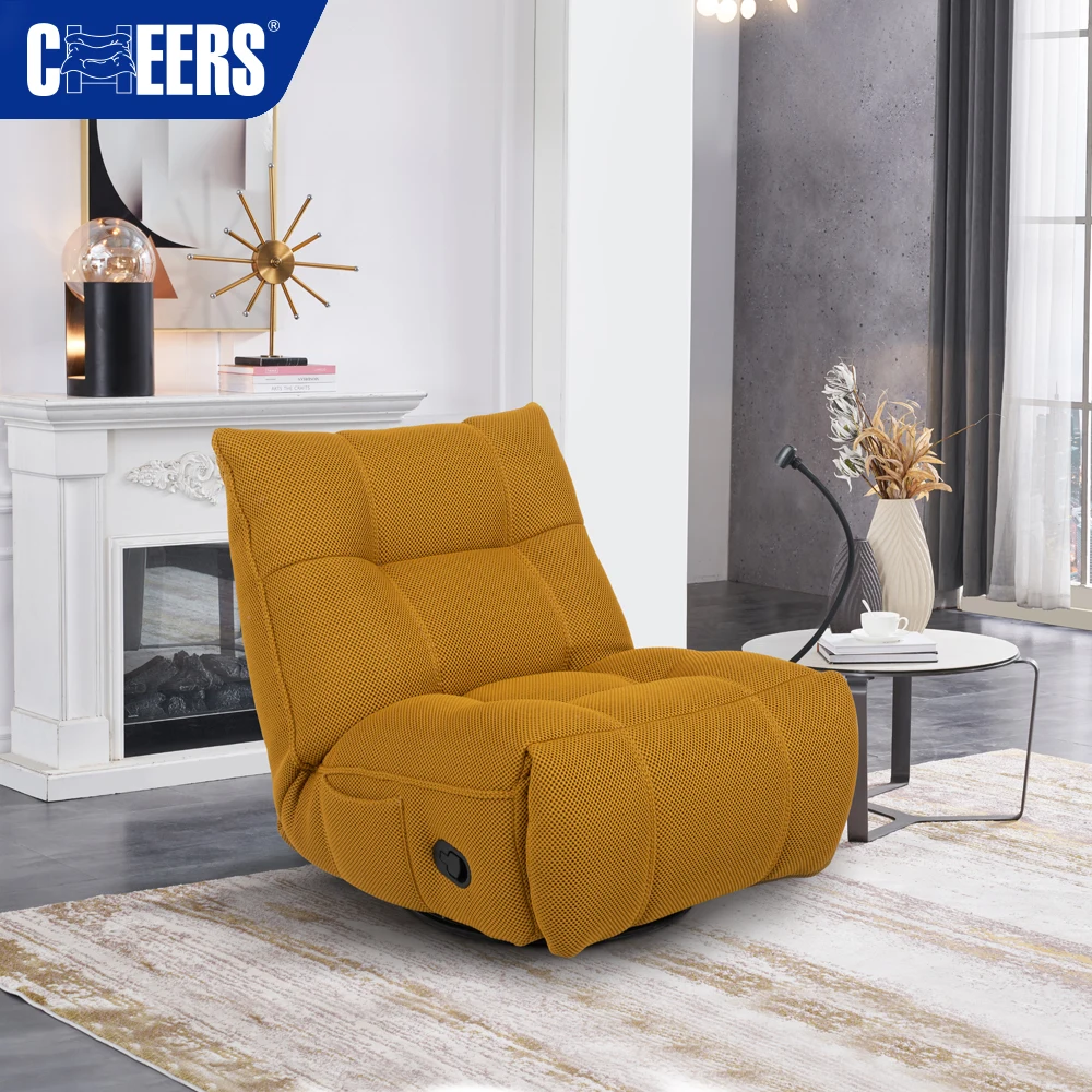 MANWAH CHEERS Living Room Bedroom Leisure  Bean Bag Sofas Swiveling Manual Recliner Single Chair Fabric Sofa