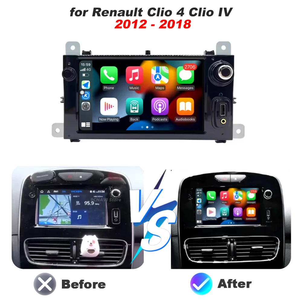 for Renault Clio 4 Clio IV  2012-2018 Android 16 Auto Navigation Wireless Carplay Car Multimedia Video Player Stereo Autoradio