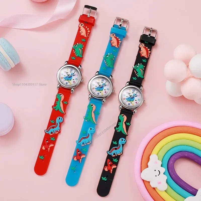 Moda Bambini Studenti Orologi Semplice cartone animato Modello di dinosauro Orologio sportivo Bambini Ragazzi Ragazze Regali ساعات Reloj 
