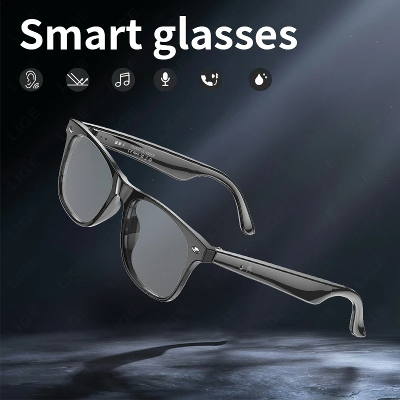 

Men Smart Glasses Wireless Bluetooth Call Sunglasses Built-In Mic Speakers Touch Voice Assistant Intelligent Translation Glasses