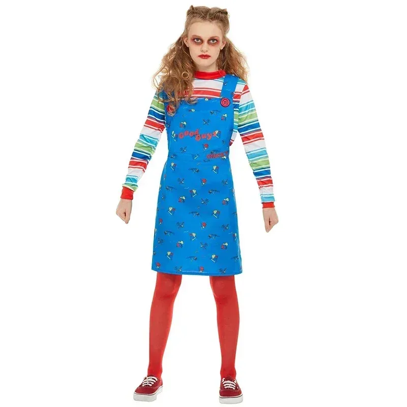

2024 cheapest girls Chucky fancy dress up Halloween Purim costume new arrival