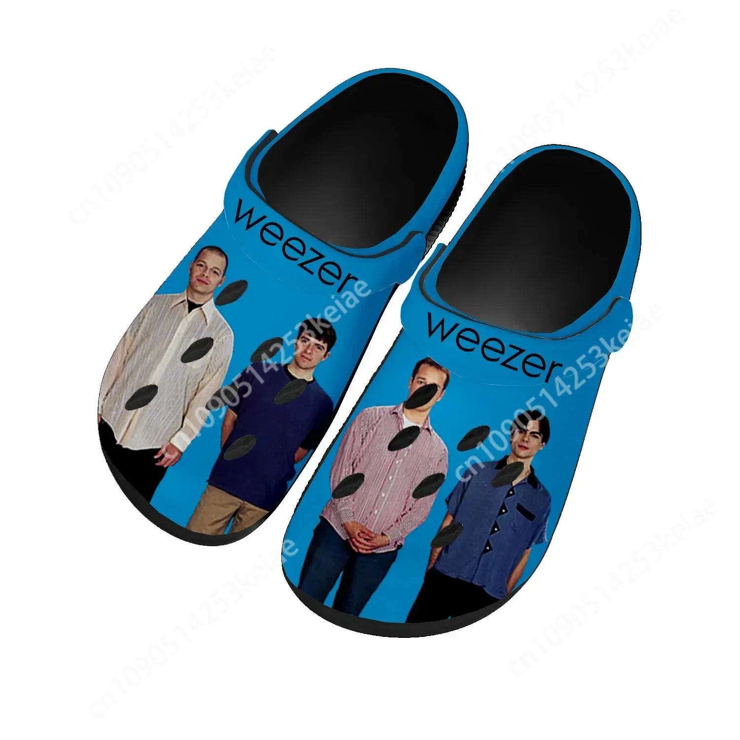 Weezer Pop Rock Band Home Clogs Custom Water Shoes Mens Womens Teenager Shoe Garden Clog Breathable Beach Hole Slippers Black