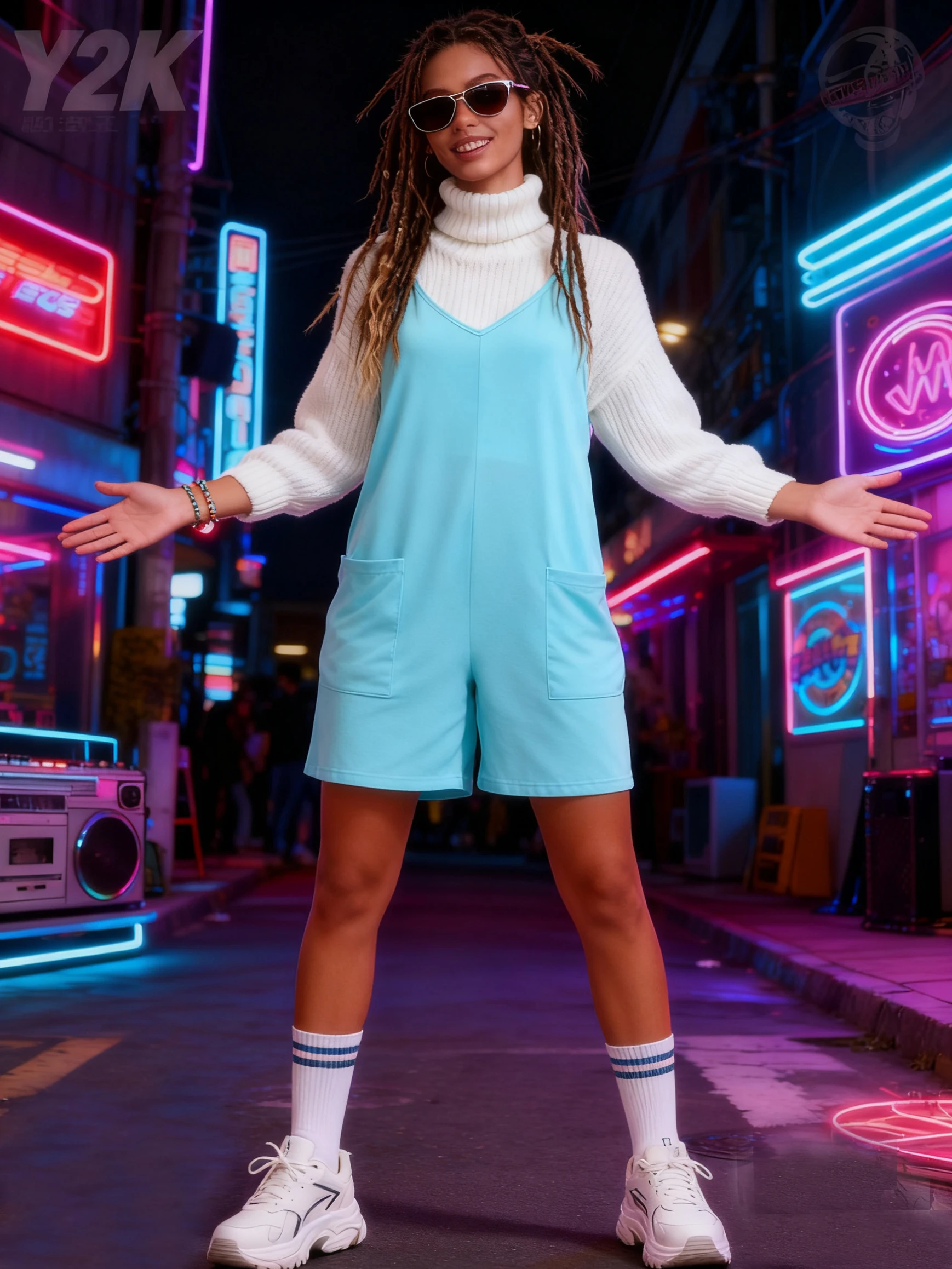 رومبير نسائي كاجوال بدون أكمام مع جيوب، بذلة قصيرة فضفاضة بحمالات رفيعة، بدلة لعب مريحة من قطعة واحدة متماسكة ومطاطة #3