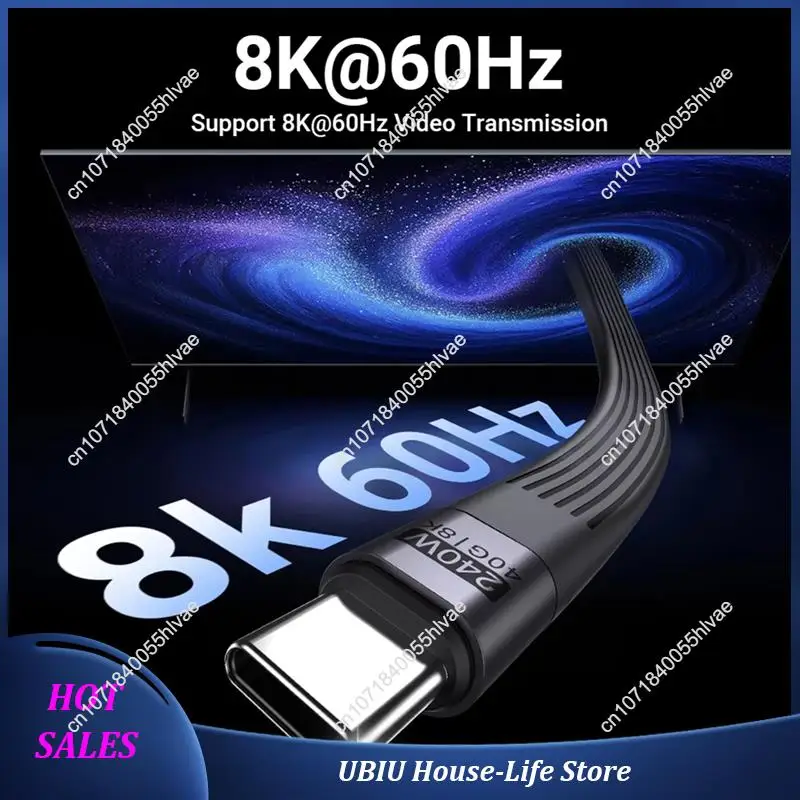 USB4 Type C Cable 8K 40Gbps Data Transfer 240W PD3.1 QC4.0 Fast Charging Cable For Phone For Laptop -Best Selling