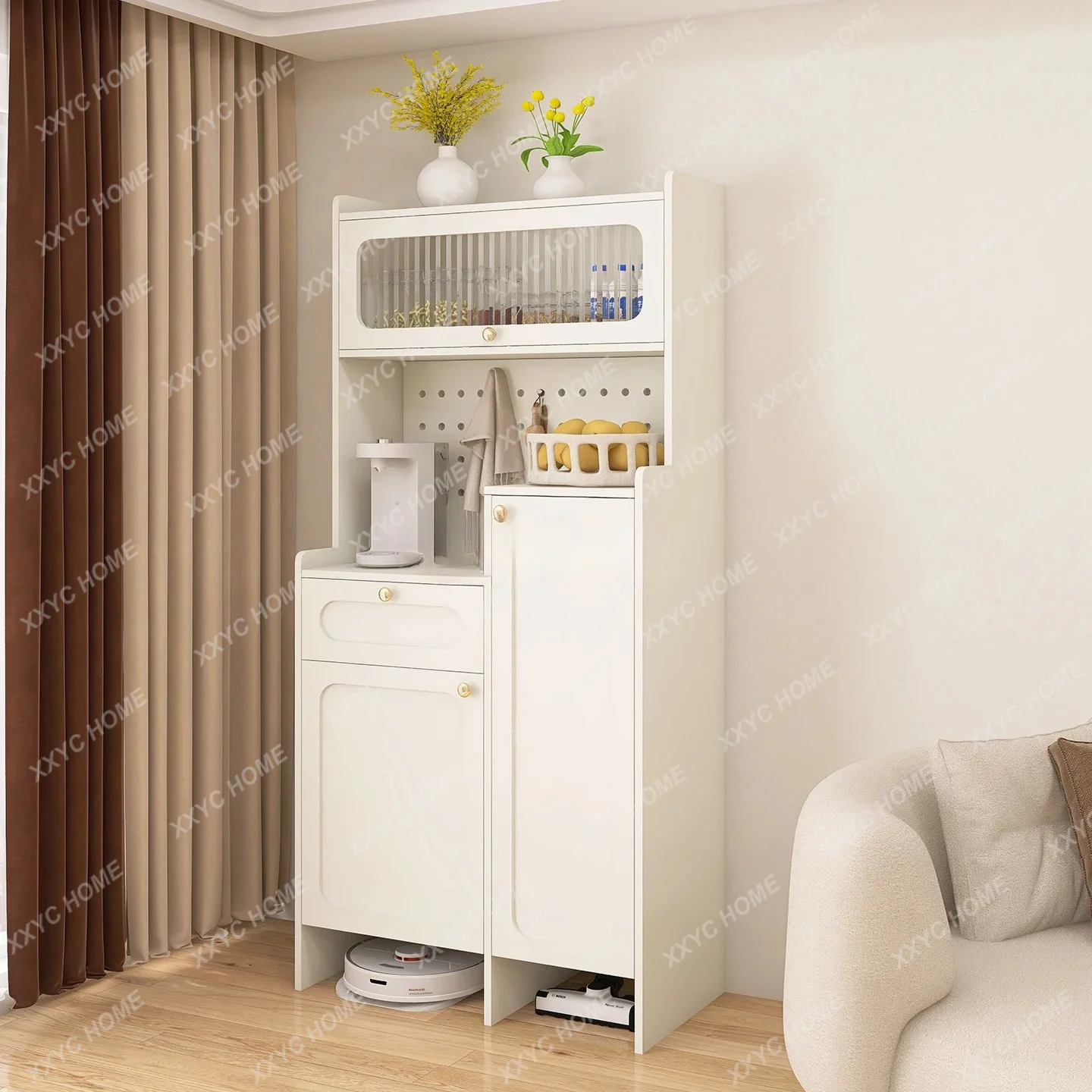 L board high cabinet vacuum cleaner storage washing machine storage guest restaurant simple and modern