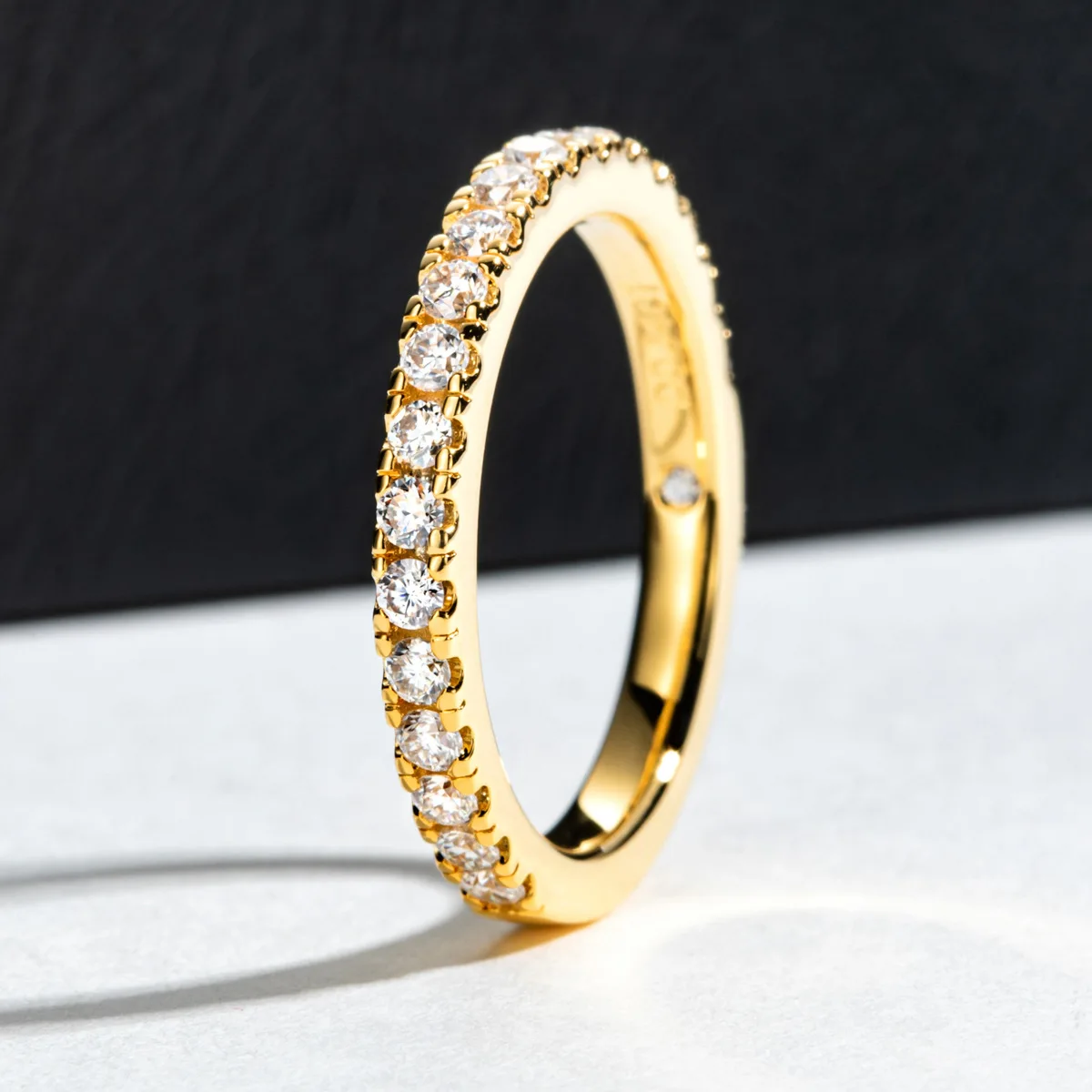 Carnica Luxury 0.54CT Real Moissanite Ring Vintage Style Copper Setting for Women Stackable Band GRA Diamond Wedding Jewelry Hot