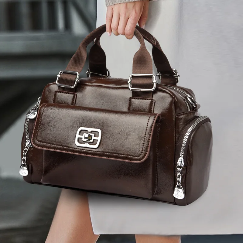 

Женская сумка большой вместимости, новинка 2025 года, модная сумка из искусственной кожи, сумка через плечо, высококачественная сумка через плечо