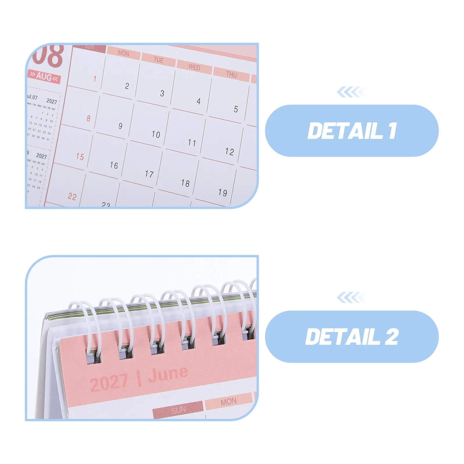 Mini Desk Calendar 2026-2027 Standing Flip Desktop Calendar Twin Wire Binding Daily Schedule Planner Home Office School Gradient