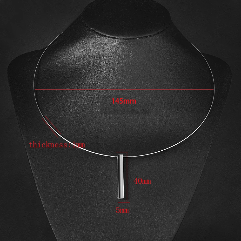 3pcs/lot Stainless Steel 1mm Thickness Wire Necklace Blank Bar Collar Choker Fashion Jewelry Necklace Gifts