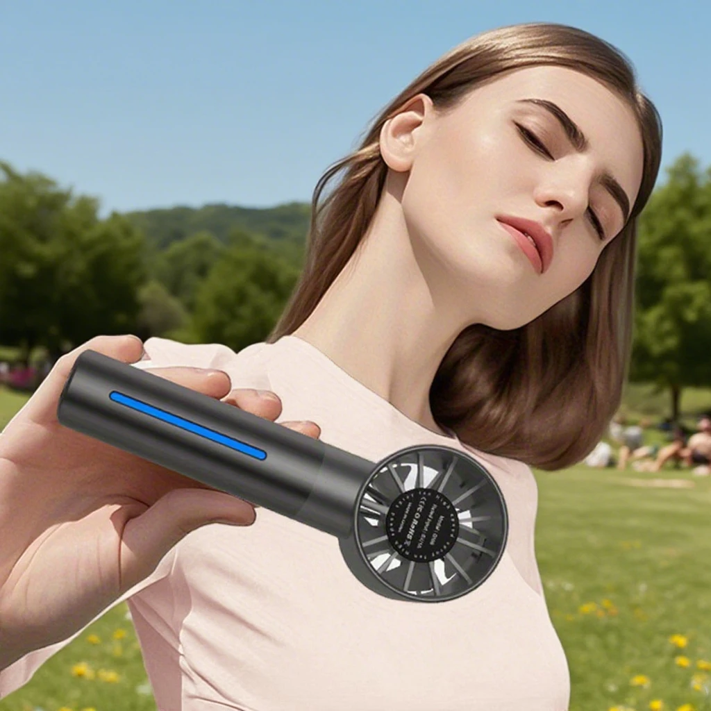 Portable Misting Fan, 5 Speeds, 1200mAh Rechargeable, 35ml Water Tank, Lightweight Quiet USB Fan for Outdoor Travel
