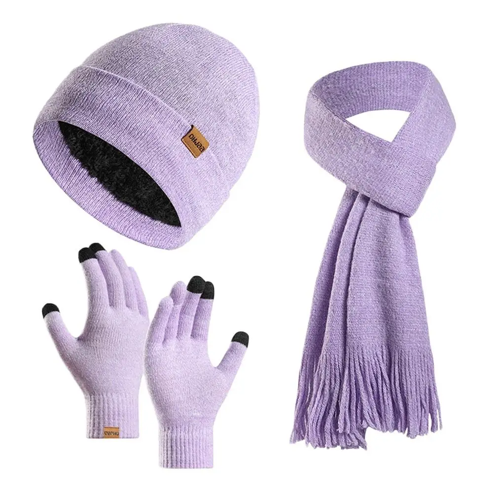 

3 шт./компл., зимняя теплая вязаная шапка, мягкая защита шеи, шарф, перчатки, комплект, уличные ветрозащитные шапочки, шапка для мужчин и женщин