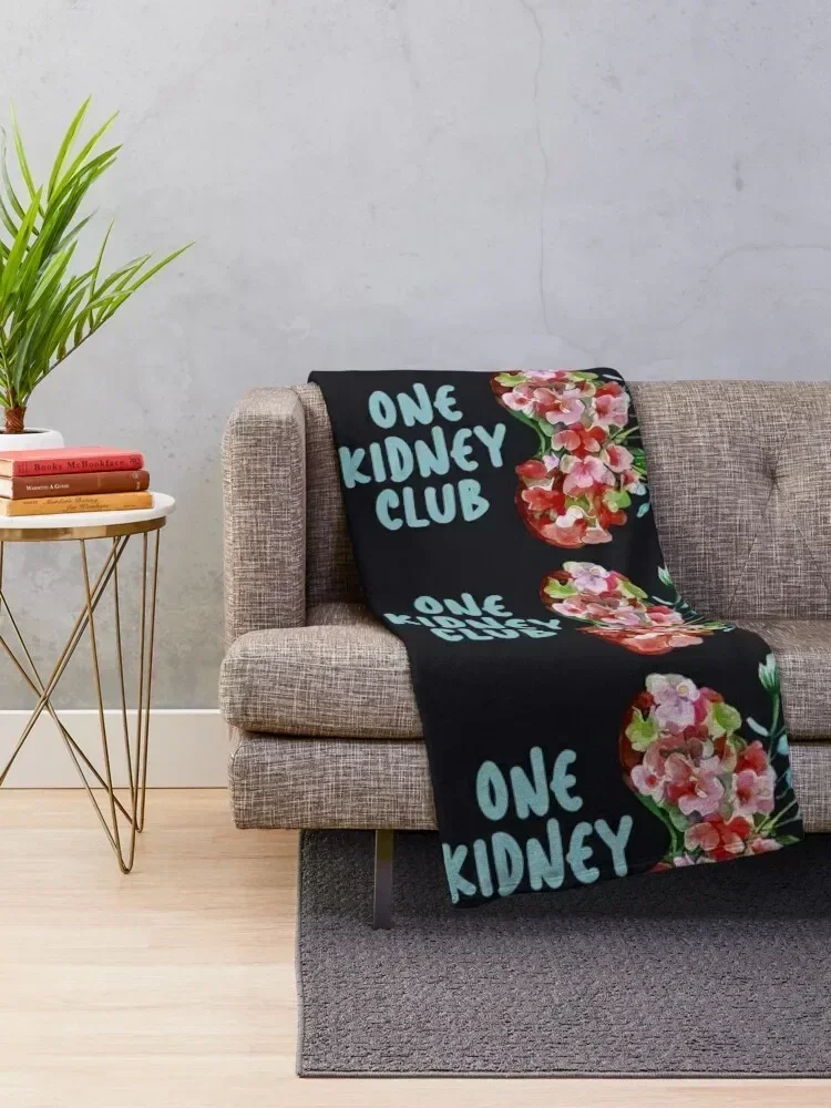 One Kidney Club - Floral kidney Artwork Throw Blanket Sofa Throw Quilt Blankets