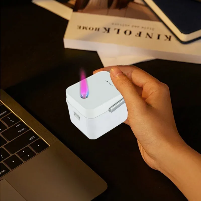 

Rice Cooker Shape Cigar Igniter Red Fire Lighter Metal Inflatable Windproof Open Flame Cigarettes Lighters & Smoking Accessories