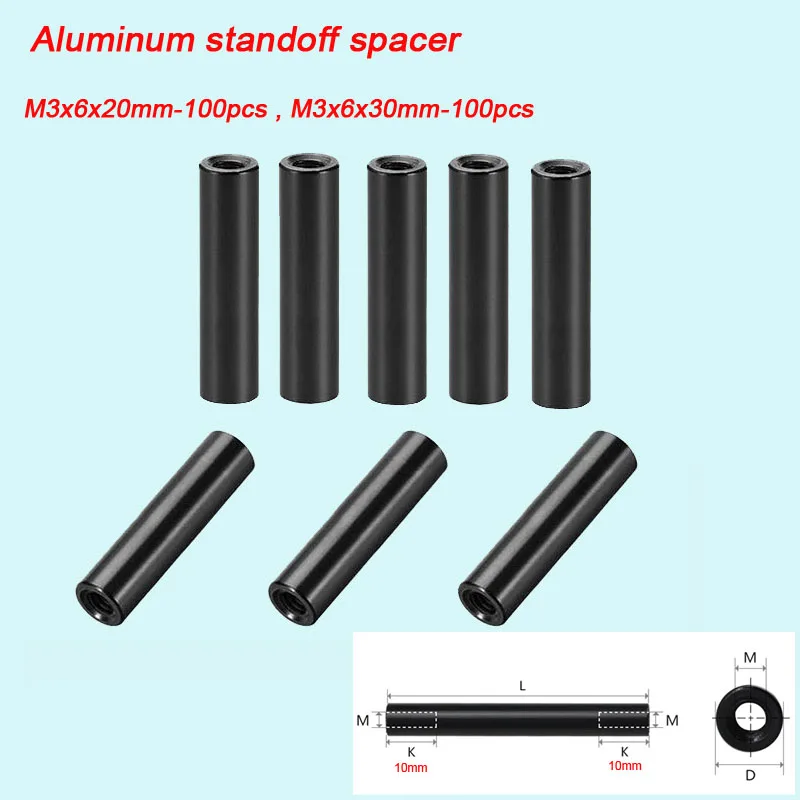 Personalización de poste de columna de aluminio anodizado negro M3