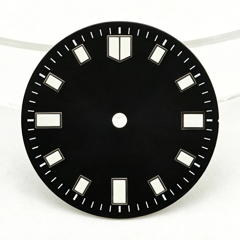 NH35 Zifferblatt 28,5 mm, grünes, leuchtendes Zifferblatt mit Farbverlauf, passend für NH35/36 Uhrwerk, Herrenuhr-Zifferblatt, Uhrenzubehör