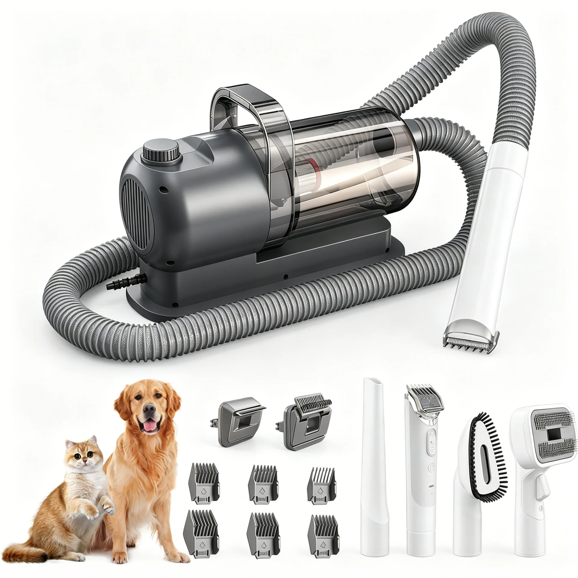 

Multifunctional Pet Grooming Tool, All-in-One Dog Vacuum Set, Krypton Cat Vacuum Cleaner and Clipper