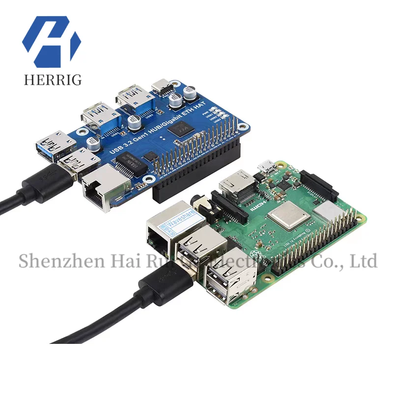 

Raspberry Pi 4B/3B USB HUB interface expansion board ETH Ethernet port splitter module