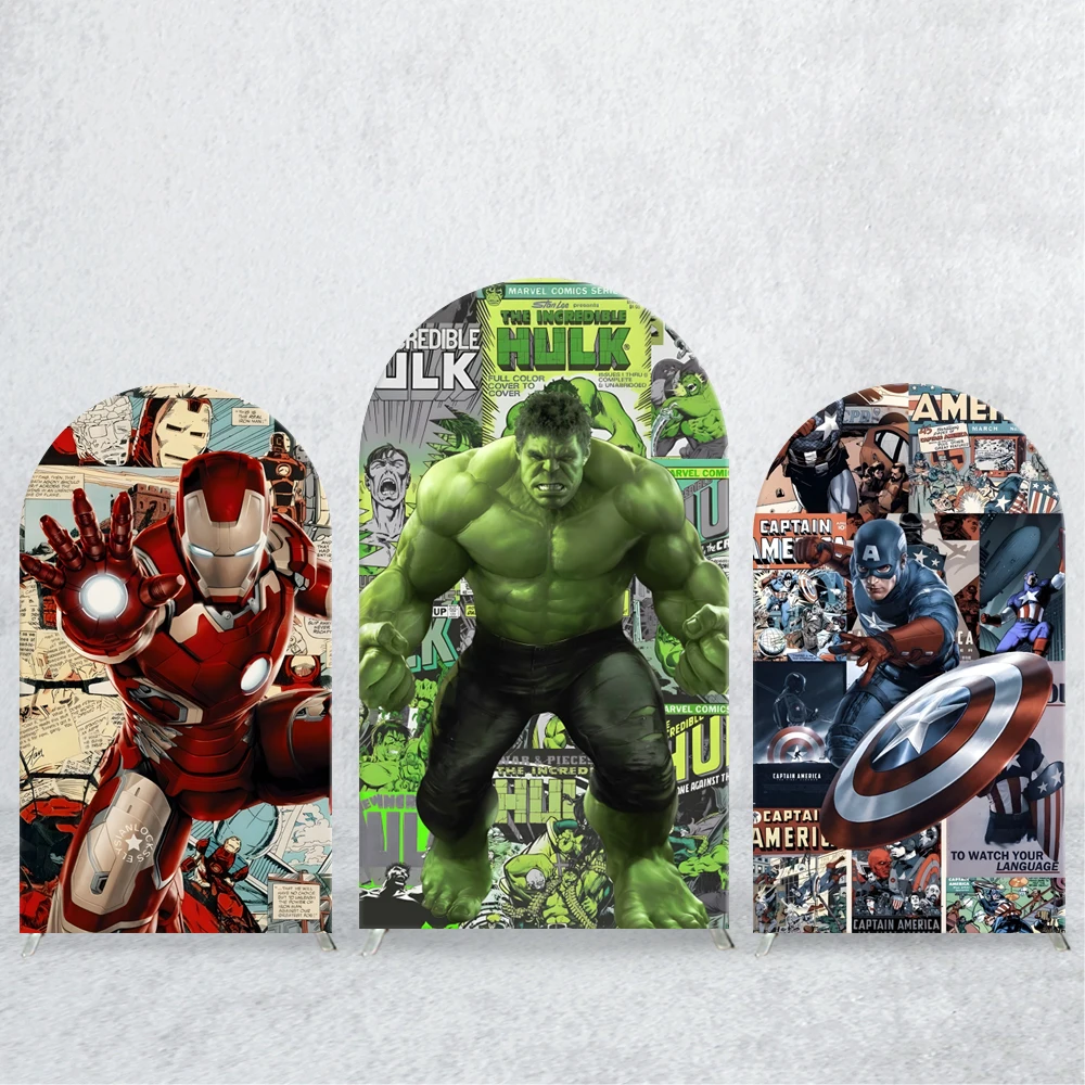 

TB Avengers Theme Superhero Spiderman Arch Backdrop Elastic for Boy Birthday Party Custom Photo Baby Shower Background Decoratio