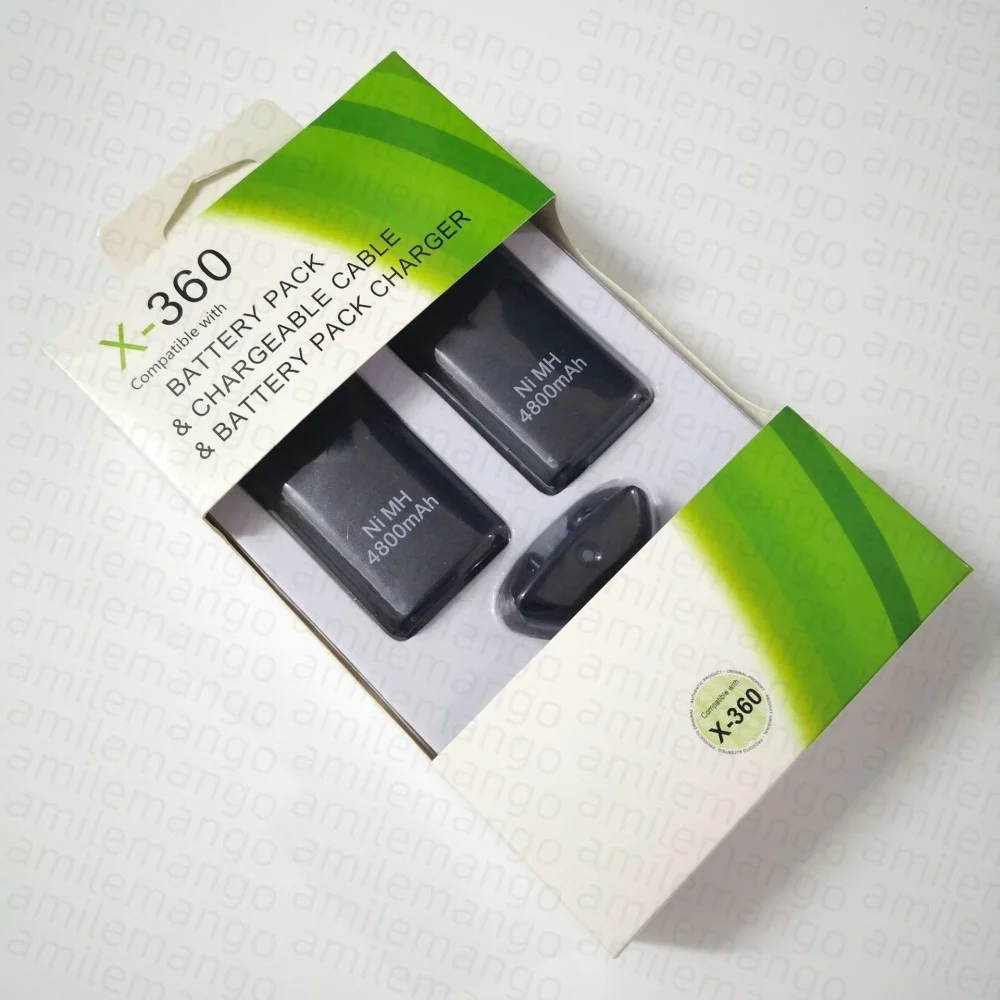 1-10PCS 4800mAh Rechargeable Battery With 1 Charging Cable for Xbox 360 Gamepad Batteries Wireless Controller Battery