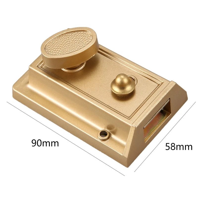 Zinc Cylinder Deadbolt Latch Lock for Night Gate Door Entrance,Gold Finish