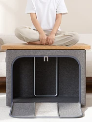 Large capacity clothes basket Steel frame foldable clothes storage box Cotton quilt hat scarf storage box Wardrobe organizer