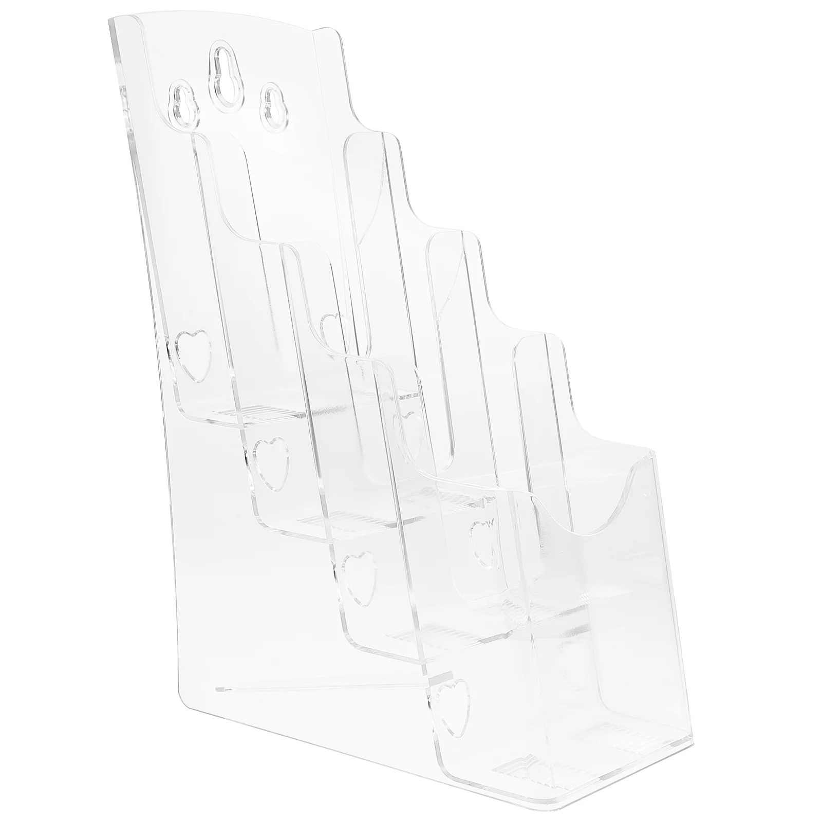 Acrylic Brochure Holder A6 Clear File Rack 4-Tier Magazine Display Rack Literature Holder