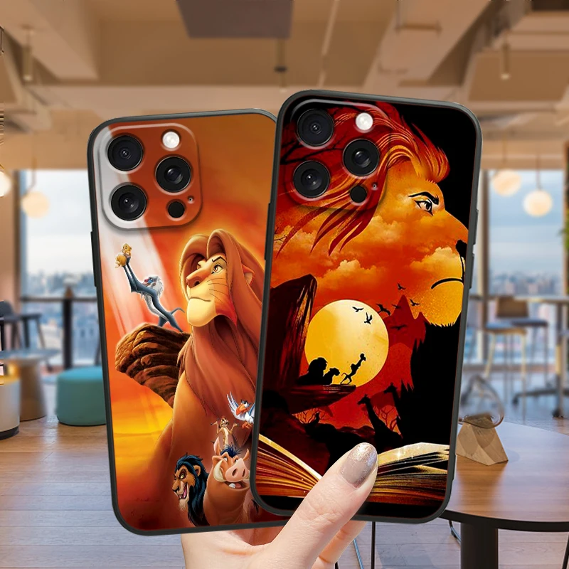 Cool Disney's The Lion King For iPhone 15 14 13 12 11 XS XR X 8 7 SE Pro Max Plus Mini Black Soft Phone Case