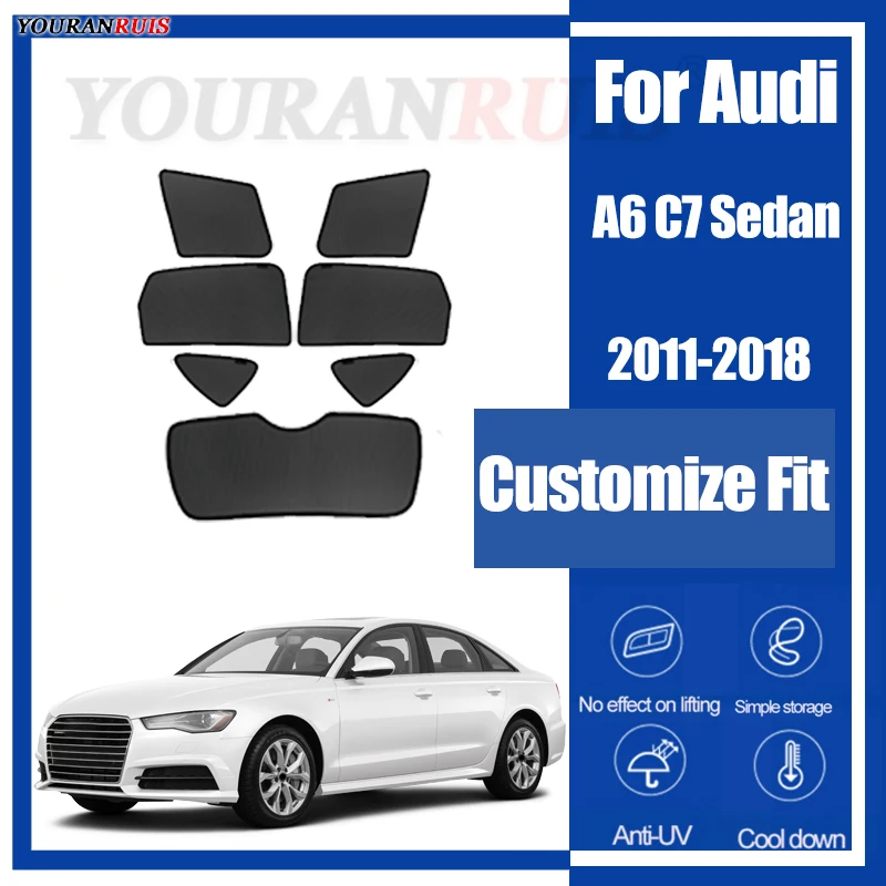 

Для Audi A6 C7 седан 2011-2018 магнитные индивидуальные автомобильные окна солнцезащитный козырек защита от ультрафиолета детская автомобильная сетка для штор
