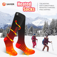 Savior Heated Socks 100% Pure Cotton Outdoor Sports Thermal Heating Socks Foot Warmer Electric Socks Warmer Socks Cycling Skiing