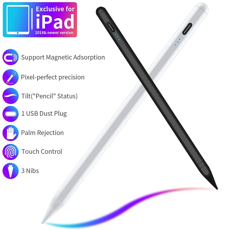 Stylus Pen for Apple Pencil with LED Power Indicators Palm Rejection Touch Pen for 2026 2025 2022 2021 2020 2019 2018 iPad Penci