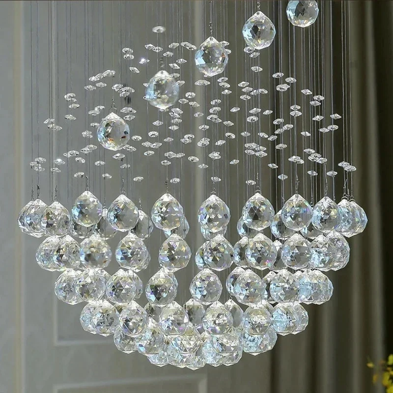 

Modern Luxury Led Living Room Crystal Chandelier Creative Staircase Chandelier Bedroom Hotel Lobby Interior Decoration Lighting