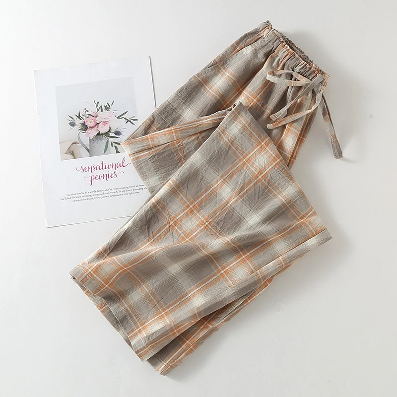 Men's Casual Plaid Print Sleep Bottom Comfortable Sleepwear Homewear Elastic Pants Available In Various Color Fit Casual Attire