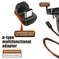 USB 2.0/4.0 40Gbps Data Adapter Mini U-Shape USB C Female to Male Cable Converter 100W Fast  Type C Charging Data Sync Connector